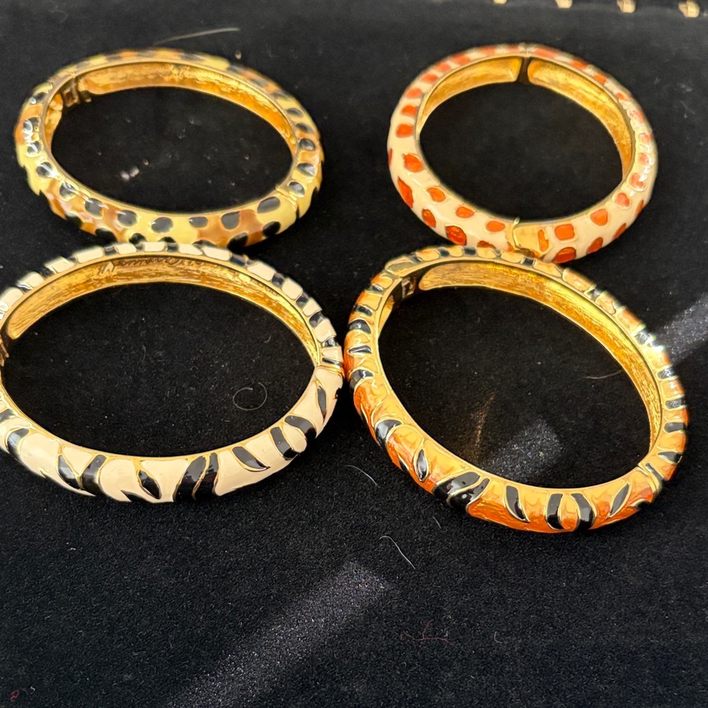 Elegant Gold and Multicolor Bangle Set
